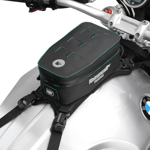 Rhinowalk Borsa da serbatoio per moto, impermeabile, con sistema Molle, porta cavo, compatibile con Honda, Yamaha, Suzuki, Kawasaki, Harley, colore