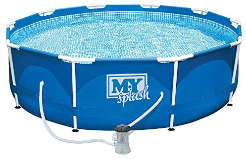 M.Y Splash 10ft x 30in Metal Frame Swimming Pool and Filter Pump Set 10ft Swimming Pool