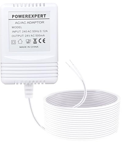 24V 500mA C Wire Adapter for Thermostat and Doorbell Transformer,Compatible with Ring Doorbell,N est,Ecobee,Sensi,Honeywell,Sensi Smart WiFi Thermostat,Nes t Hell o,8M (315) Supply Cord