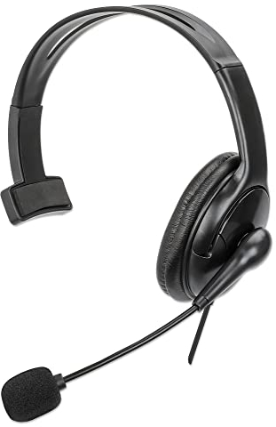 Manhattan Mono Casque USB Portable Gauche/Droite Câble de 2 m Noir