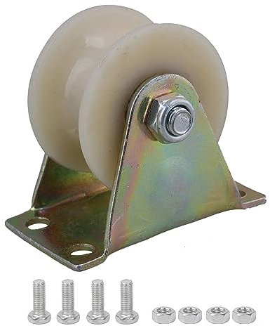 CNBTR Nylon U Type Groove Fixed Caster Wheel Top Plate Rail Pulley 1.2(with 4pcs Screws and 4pcs Nuts)
