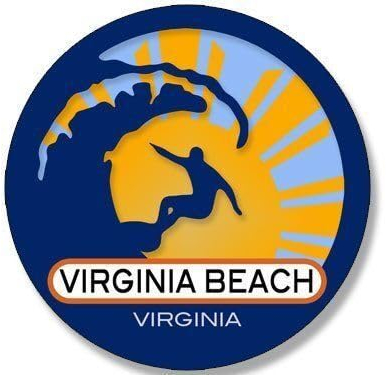 Wildebabsklbt 11 cm Hochwertiger Autoaufkleber Sticker Decal Selbstklebende Folie Virginia Beach Virginia Surfing Surf Sun F1686