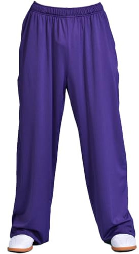 FloAPa Tai Chi Hose Unisex Einfarbig Kung Fu Training Hosen Tai Chi Kung Fu Qigong Shaolin Weite Beine Knickerbocker für Damen Herren,008,M