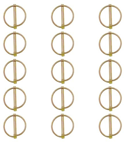 Goupille de Lynch avec Anneau, Goupille Agricole, Goupilles de Verrouillage de Remorque, Goupilles Clips Rond Sécurité, Goupille Clip Anneau Rond, 15 Pièces Goupilles Pliantes pour Remorque Tracteur