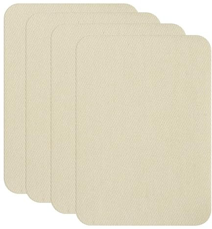 4 PCS Self-Adhesive Leather Repair Patch, 7.9x11.8 Inch Waterproof Leather Patches for Sofas, Furniture, Car Seats, Tents, Lounge Chairs, Awnings, Canvas Fabric Repair (Off White)