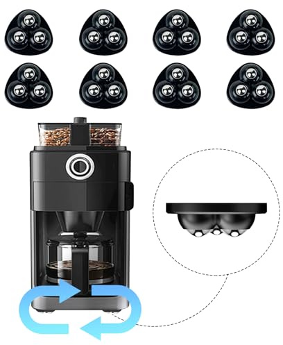 Appliance Casters - Furniture Sliders & Appliance Rollers for Kitchen, Coffee Machine, Blender, Oven - Helps Mom or Wife Easily Solve Countertop Sliding (Black, 8pcs)