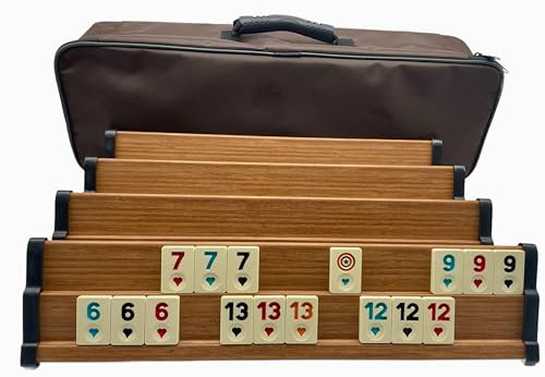 Generisch OkeyKub-Rummy, Rommé, Okey Set aus Holz mit Stabiler Tragetasche