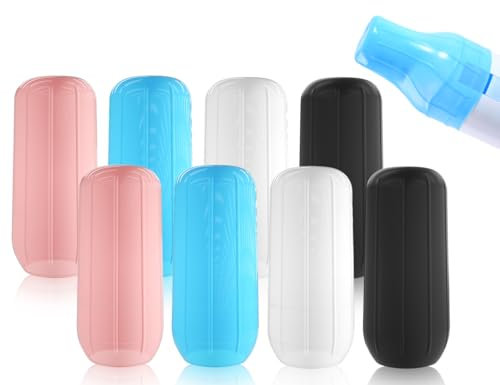AOYEGIC 8 pezzi copribottiglie da viaggio,copribottiglie da viaggio in silicone,copribottiglie elastici anti-perdite,accessori da viaggio anti-perdite,manicotti per articoli da toeletta(80 * 36 mm)