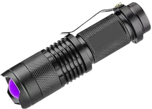 Gcerfby Luz UV de alto brillo, linterna LED portátil, linterna de mano impermeable, herramienta de detección multiusos, batería de larga duración, longitud de onda de 395 NM, para orina de mascotas,