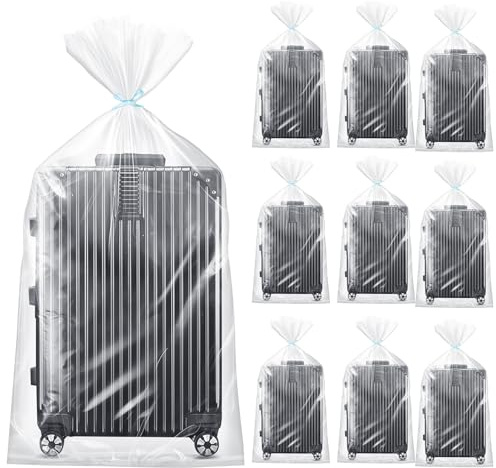 Lot de 10 Sacs de Rangement Extra Larges en Plastique Transparent 90 x 120 cm Grand Sac de Rangement de Grande Capacité pour Bagages Valises Meubles Couettes Arbre de Noël Chaises Vélos