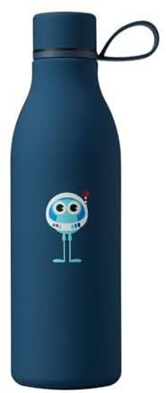 Tinc Spaceman Metal Soft Touch Hot & Cold Water Bottle, Screw Top Lid, Navy - 500ml capacity