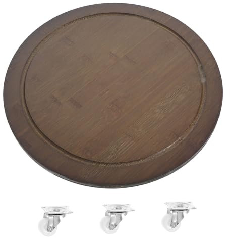 ibasenice Base De Maceta Móvil con Ruedas para Plantas De Interior y Exterior Soporte para Macetas De Bambú y Madera De Jardín para Terrazas y