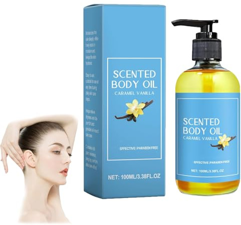 Orena Body Oil Caramel Vanilla, Caramel Vanilla Body Oil, Natural Fragrances Skin Oil, All-Round Nourishing And Moisturizing, Brightening Skin Oil For All Skin (1PCS)