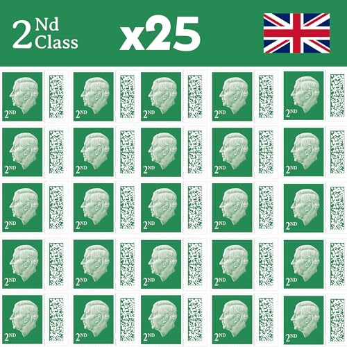 Albian Trading 2nd Class Stamps (25 Stamps) - 2nd Class Stamps - Barcoded Self Adhesive UK Letter Postage Stamps for Postage - (25 Total)