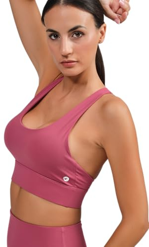 RASDEMAR RDM -Top Deportivo Rosa de Tejido Compresivo y Transpirable - Talla S - Tirantes Cruzados en Espalda - Comodidad y Estilo para Entrenamientos
