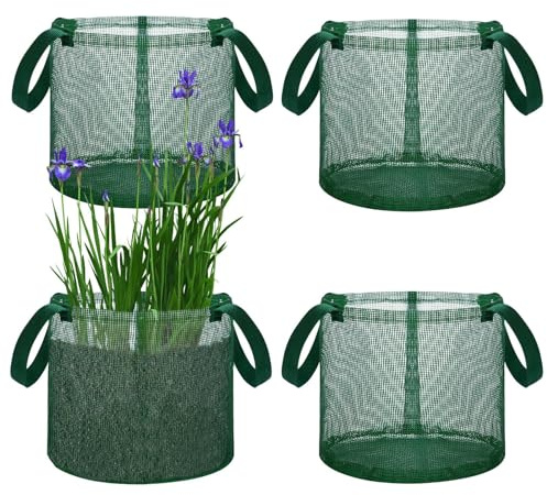 Genérico Cestas para Plantas de Estanque - 4 Cestas Plegables para Plantas hidropónicas | Contenedor para nenúfares - para Acuario, Piscina, Plantar Fresas, Nenúfares