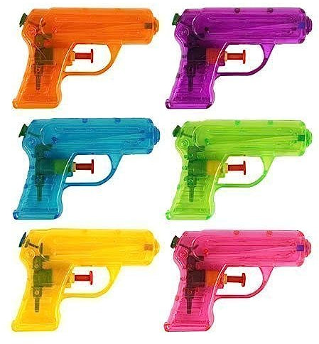 Henbrandt 2 x Mini Water Pistols 11cm Kids Toys Summer Fun Paddling Pool Garden Party Water Gun Pocket Money Toy Outdoor Game Party Favour Loot Bag Fillers for Boys and Girls