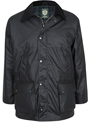 Portmann Veste cirée rembourrée de qualité supérieure pour homme fabriquée au Royaume-Uni, Noir , XL