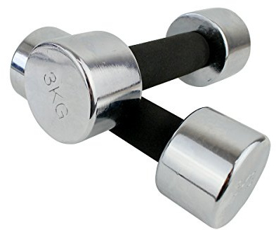 MASTER Erwachsene Kurzhantelnset 2 X 3 Kg Chromhantel 2er Set, Silber/schwarz, None, MAS4A277