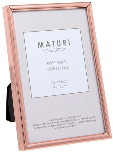 Maturi Rose Gold Coloured Photo Frame - Thin Edge, 3.5 x 5-inch (9 x 13cm)