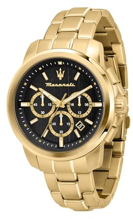 Maserati Montre pour Homme, Collection Successo, chronographe, en Acier et PVD Or Jaune - R8873621013