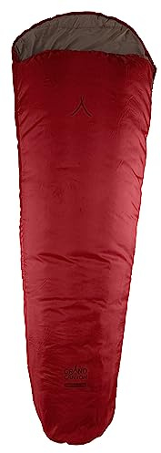 Grand Canyon WHISTLER 190 sac de couchage pour momie avec capuche plate et fermeture éclair sur toute la longueur - Limite 13° - Red Dahlia