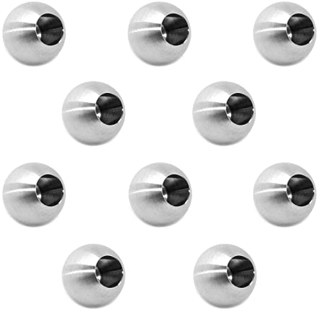 PRIOstahl Vollkugel Zierkugel Kugeln Stabkugel Abschlusskugel Edelstahlkugel - 10 x Kugel Ø 20 mm mit Sackloch 10 mm für Geländer Rundstab Füllstab Balkon Treppe Pfosten aus Edelstahl V2A