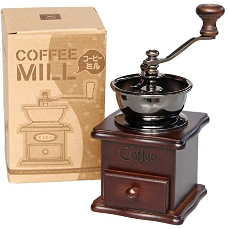Pomurom Café Manual Vintage, Molinillo Cafe Madera Manual, Molinillo Cafe Ceramica, Molinillo para Café en Grano, Molino Café Mano para el Hogar Oficina Viajes Cocina Camping