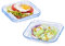 FORVINO Set mit 3 transparenten quadratischen Salat-Desserttellern aus gehärtetem Glas – 17,8 cm Toastplatten, ideal für Vorspeisen, Snacks, Obst und Abendessen – spülmaschinenfest