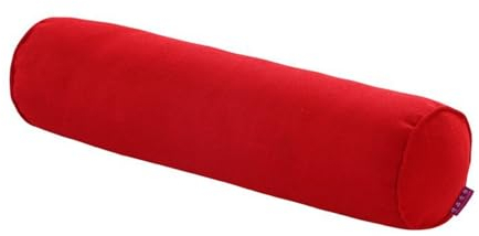 Easnea Rundhalskissen, Leinen, Nackenrolle, langes Lendenkissen, Armstützkissen, Nackenschmerzlinderung, Zylinder-Kissen mit abnehmbarem Bezug für Schlafen/Stuhl/Auto/Sofa, Rot, 15 x 60 cm