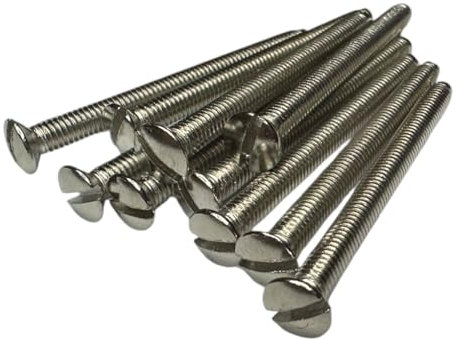 M3.5mm X 60mm Long Electrical Machine Screws for Light Switch Plug Socket - Pack of 10