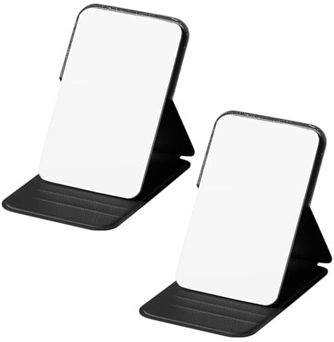 Kleiner Spiegel,Spiegel Klein 2 PCS Mini Taschenspiegel Klappbar,Geeignet für Handtaschen Reisespiegel Faltbar und Tragbar Klappspiegel Kann als Geschenk Verwendet Werden 10.5cm X 7cm (Schwarz)
