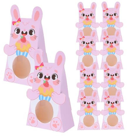 Veemoon 10piezas Caja De Dulces De Pascua Forma De Conejo Porta Dulces De Pascua Caja De Dulces Forma De Conejo Para Fiestas De De Golosinas Para Fiestas Contenedor Para De