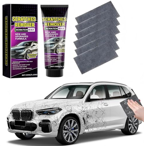 Kit de Reparación de Arañazos para Coche (2025) | Eliminador de Rayaduras con Paño de Microfibra y Bola de Pulido | Reparador de Golpes y Rayones | Pulido y Restauración de Pintura para Vehículos