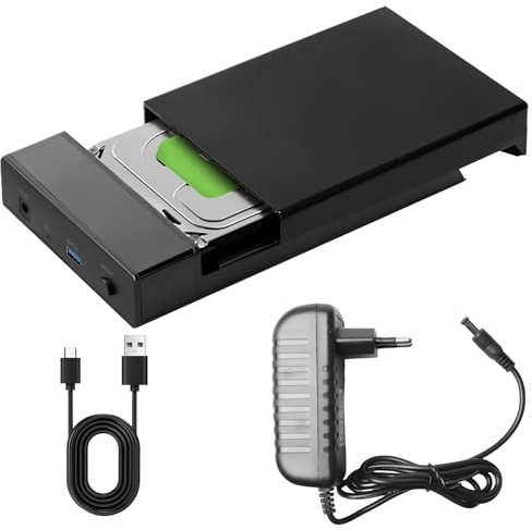 Estación de acoplamiento para discos duros, USB 3.0, estación de acoplamiento para discos duros de 2,5 y 3,5 pulgadas SATA HDD/SSD, USB Type-A a USB Type-A, adaptador de doble vía para clonación de