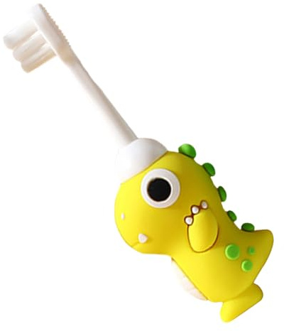 Dentomentro per bambini Dinosaur - Brush Bristle, 2-6 anni che allena spazzolino da denti, testa di dimensioni infantili | Dentned Dentals Care Brush con divertente maniglia di dinosauro, comodo strum
