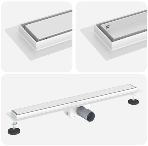 vidaXL 2 i 1 Duschavlopp Silver 70 cm Rostfritt Stål 304, Badrum, rektangulär, minimalistisk design med justerbara fötter för moderna utrymmen, enkel installation och snygga linjer