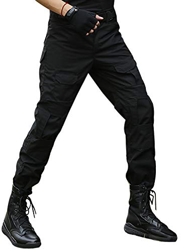 BWBIKE Militärische Taktik Hose für Männer mit Knieschützern Kampf Arbeitshosen … (Schwarz, 32 (Taille: 33 -34))