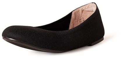 Amazon Essentials Women's Knit Ballet Flat, Black, 12