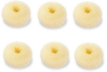 Mini Chignon Donut Hair Shaper, 6 PCS Bun Makers for Short and Thin Hair, 2 Inch Beige Bun Forms for Kids & Girls