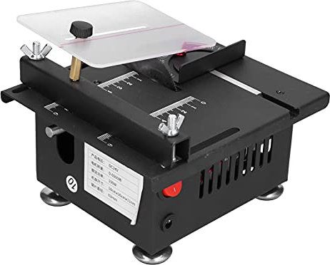 Lantuqib Table Saw, 100W Motor, 6000r/min, 0-90° Cutting Angle, 7 Speed Gears, Aluminium Alloy, 20V DC, 110V-240V Adapter, Wood, Aluminium, Acrylic Cutting
