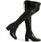 DREAM PAIRS Damen Overknees Schnürstiefel Langer Schaft Wildleder Warme Kniehohe Stiefel mit 5,6 cm Blockabsatz,Size 40,Schwarz/Pu,LAURENCE-E