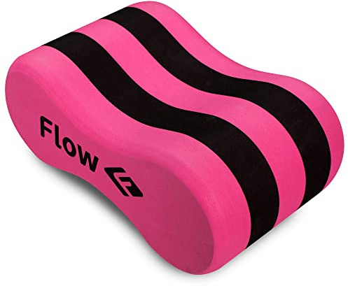 Flow Swim Gear Training Pull Buoy - Pull Float for Pool Lap Swimming in Adult and Junior Sizes (Pink/Black, Junior)