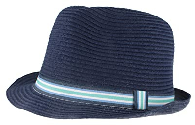 Breiter Trilby Chapeau de Paille pour Enfant Chapeau d'été Chapeau de Soleil 100% Papier – Bleu foncé 54
