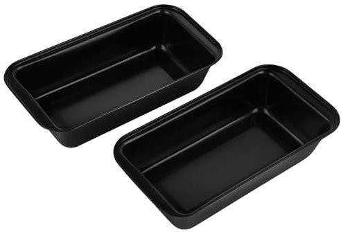 Paquete de 2 Molde para Pan - Molde para Pan de Acero al Carbono - Molde Rectangular para Pan con Revestimiento Antiadherente para Hornear Diversos Tipos de Pan, Pasteles y Tostadas - 25.3x12.4x6 cm
