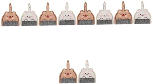 Cabilock 4sets Desktop Cleaning Broom Dustpan Set Cartoon Sweeper for Dining Table Crumb Sweeper Mini Broom and Dustpan
