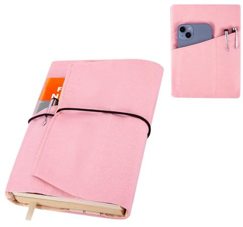 Book Covers for Paperbacks,Reusable Book Protector for Soft (Pink, 8.5 Inch x 2 Inch)