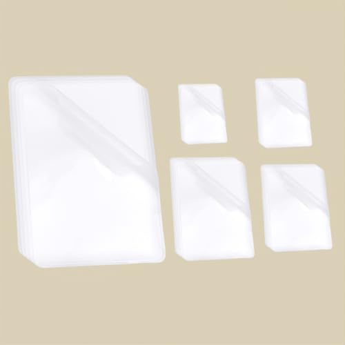 Thermal Laminating Pouches 100Pcs Set, 5 Different Size Film Photo Protecting Sheets, Clear Thermal Laminating Paper for Sealed Photo Documents