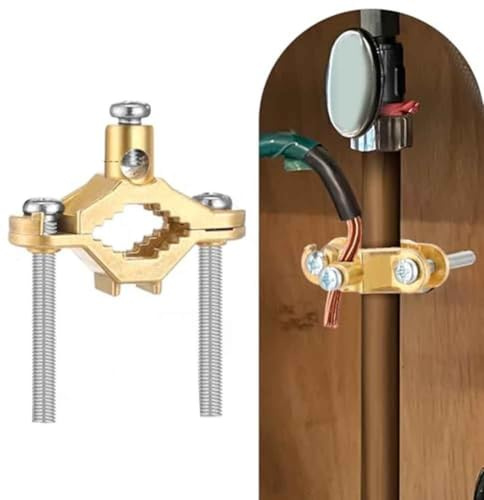 Copper Alloy Ground Clamp Set 1/2-1 Inch for Bonding Ground Wire to Water Pipe or Steel Conduit, 3 Pcs Electrical Pipe Clamp Kit with Screws for Secure Connection and Safety Compliance(1PCS)