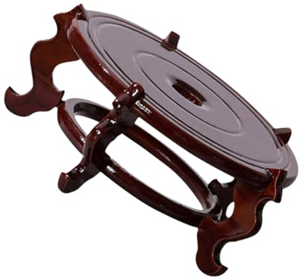 Lurrose Supporto per Piante in Legno Piccolo, Piedistallo per Vaso di Fiori Rustico, Espositore per Vasi da Interno e Giardino, Portavasi Leggero e Salvaspazio Design Stile Cinese